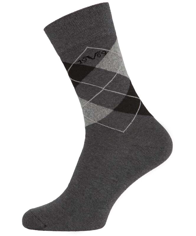 19V69 5 Pack Business Socks Checkered Men antra_grau