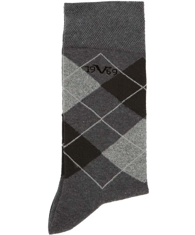 19V69 5 Pack Business Socks Checkered Men antra_grau
