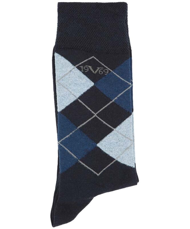 19V69 5 Pack Business Socks Checkered Men navy_blau