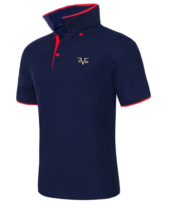 19V69-Shirt polo Homme navy