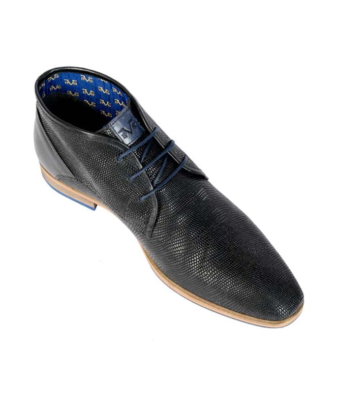 19V69 Leather business shoes Men dark grey