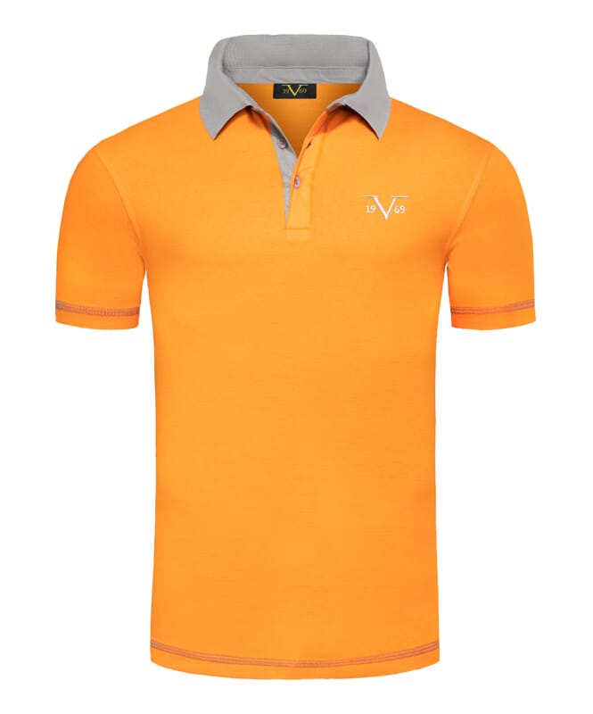 19V69 Camiseta polo Hombres orange-grau