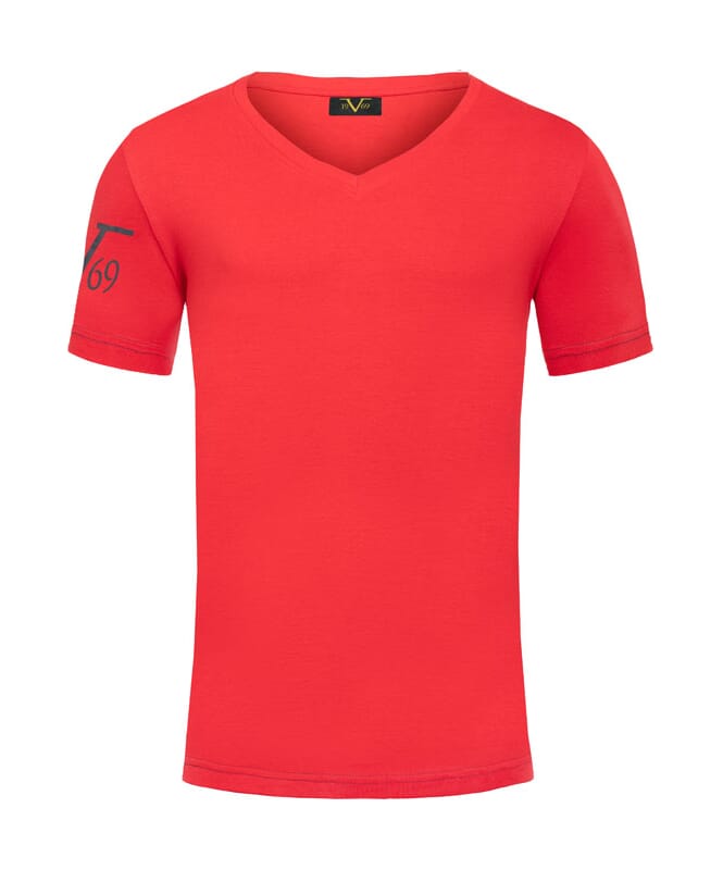T-Shirt V-Neck Herren rot