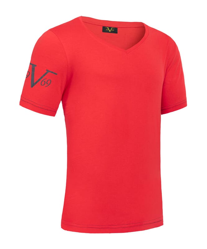 T-Shirt V-Neck Herren rot