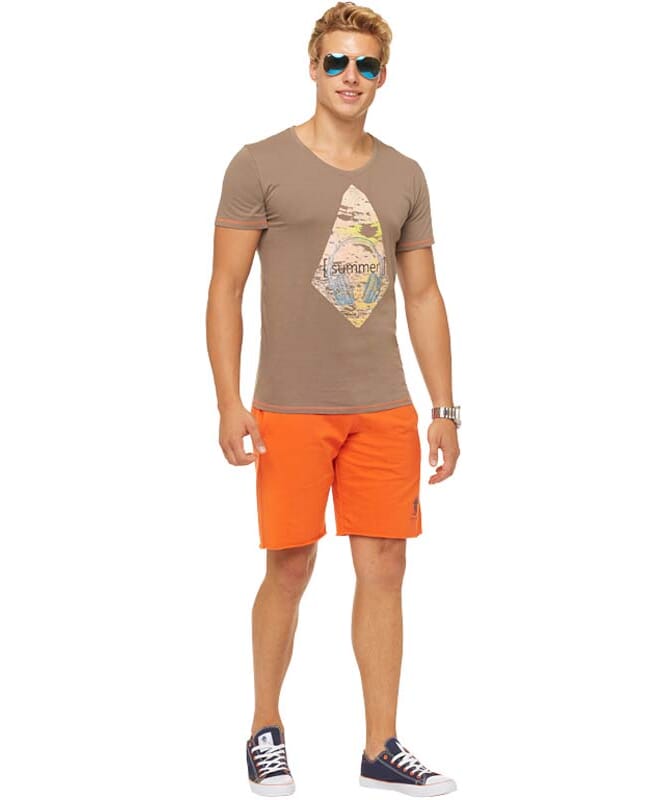 Summerfresh Camiseta FLORIS Hombres hellbraun