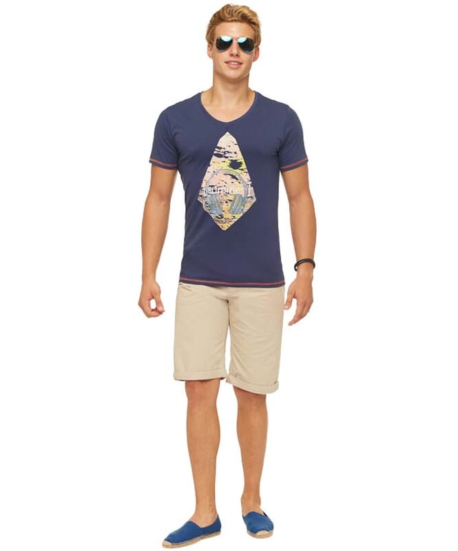 Summerfresh Camiseta FLORIS Hombres navy
