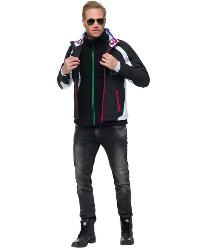 Softshell Ski jakke VIGGO Herrer schwarz-weiß