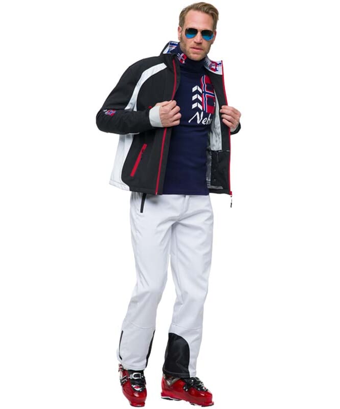 Veste de ski Softshell VIGGO Homme schwarz-weiß