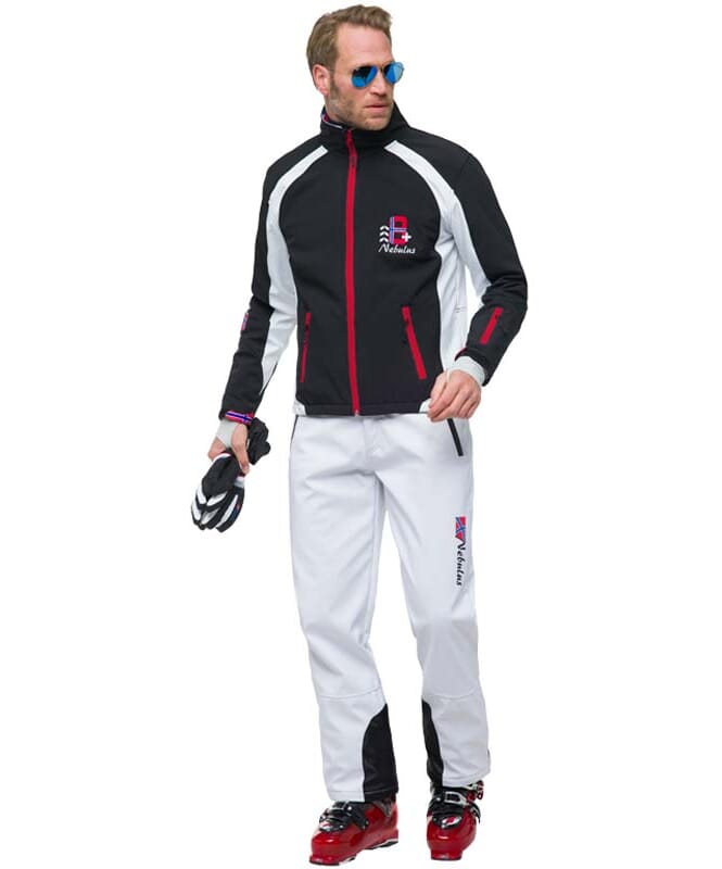 Softshell Ski Jacket VIGGO Men schwarz-weiß
