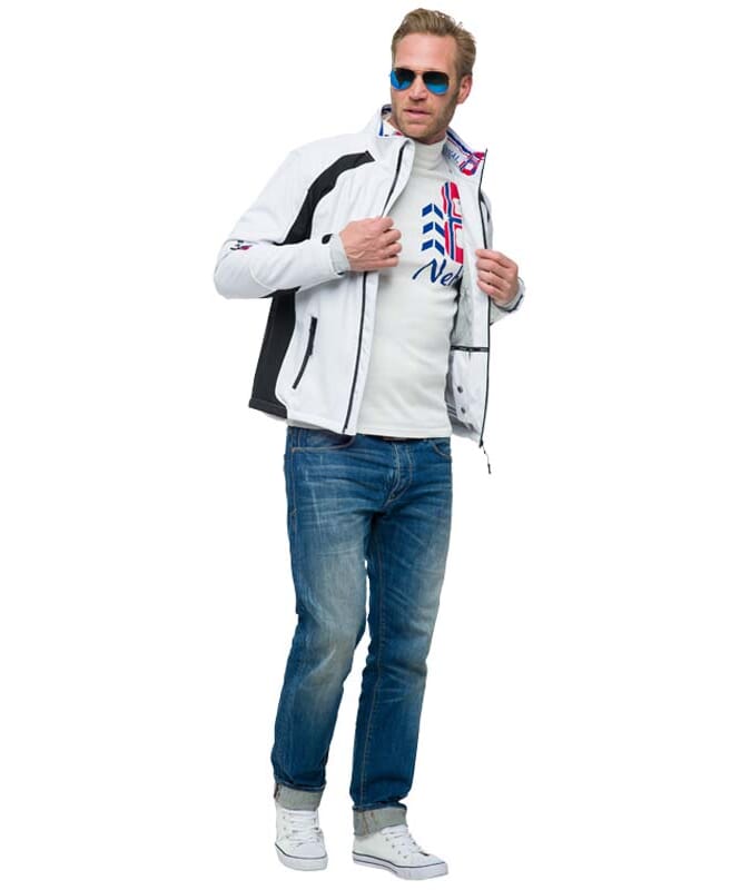 Softshell Ski Jacket VIGGO Men weiß-schwarz