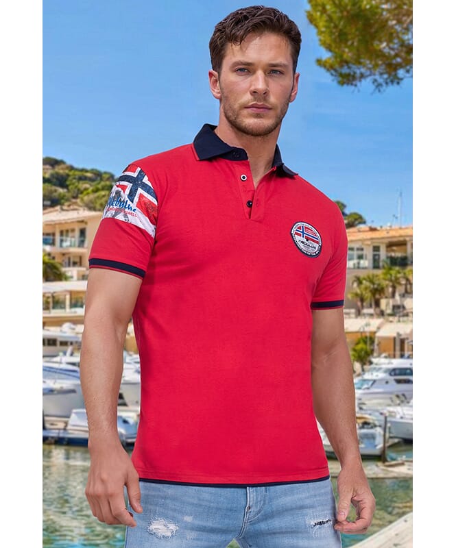 Shirt polo PARAS Homme rot-navy