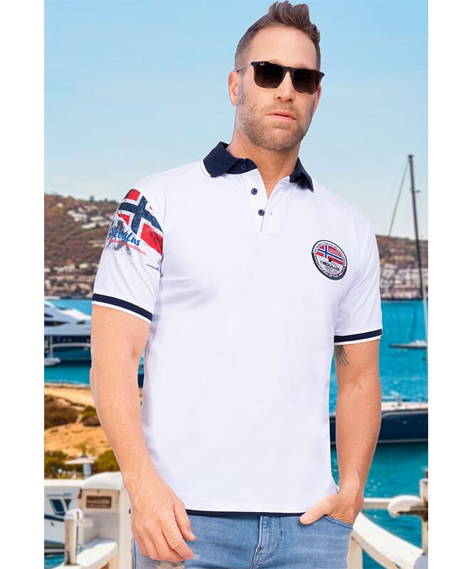 Shirt polo PARAS Homme weiß-navy
