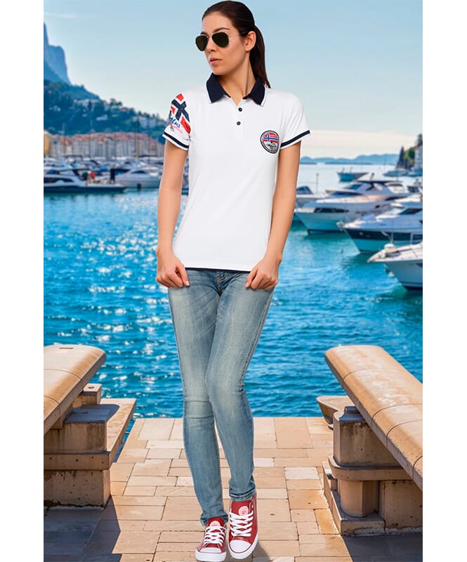 Polo Shirt PARAS Women weiß-navy