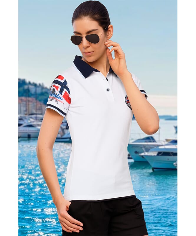 Shirt Polo PARAS Femme weiß-navy