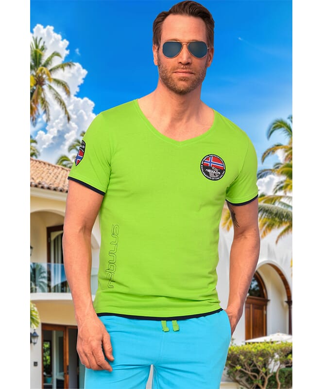 T-Shirt POWERS Uomo lime-navy