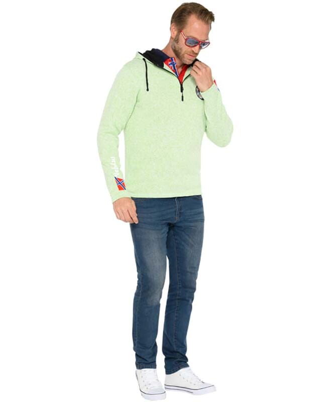 Pull en polaire COSTRA Homme lime meliert