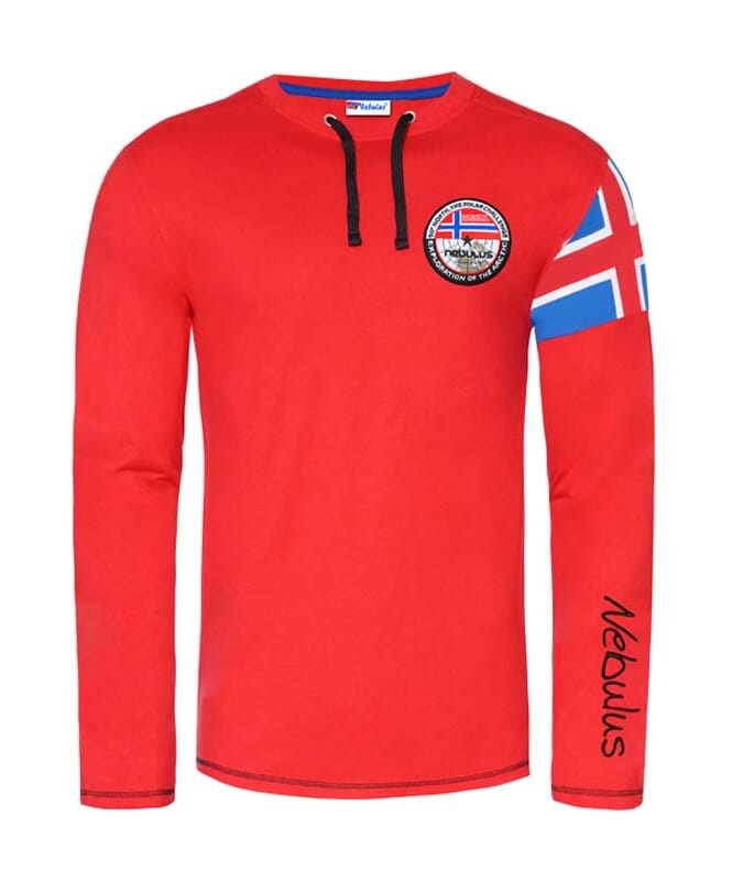 Long-sleeved shirt FRERK Men rot-schwarz