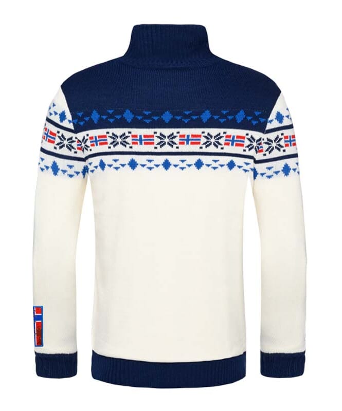 Knitted sweater with faux fur STEEN Men offwhite-navy