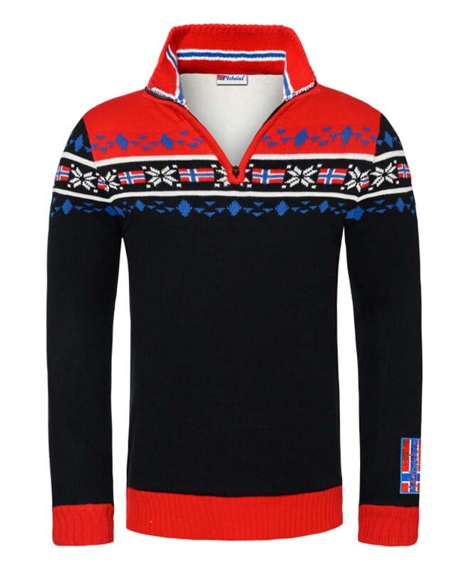 suéter con piel sintética STEEN Hombres schwarz-rot