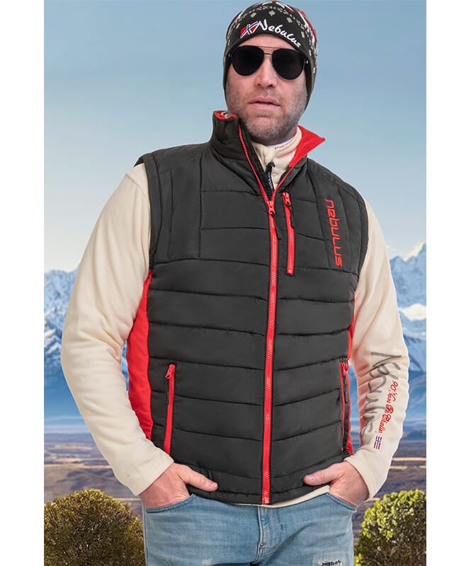 Gilet REVIVAL Uomo schwarz - rot