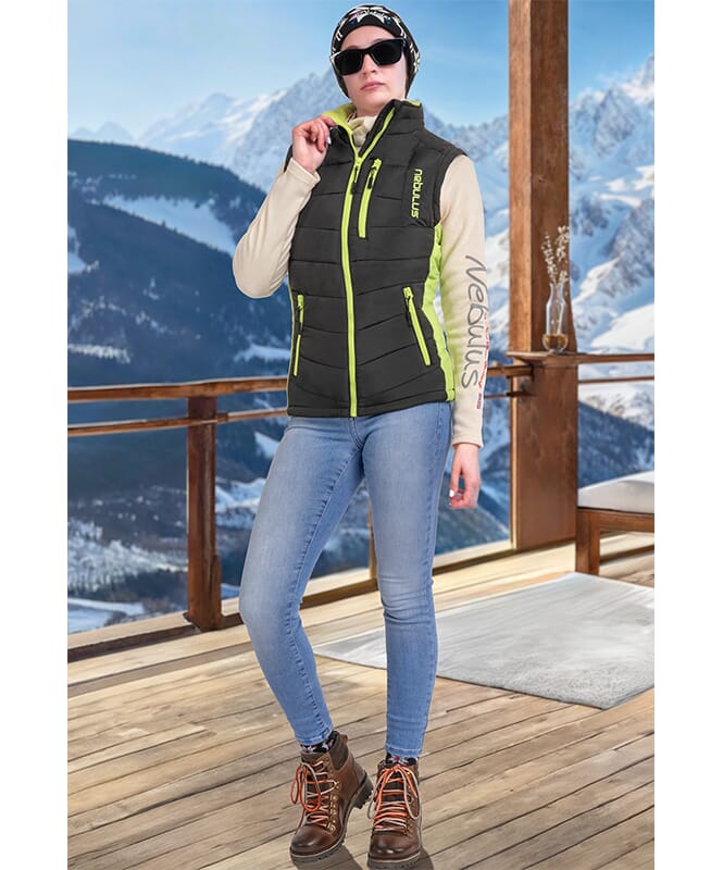 Vest REVIVAL Women schwarz - lime_