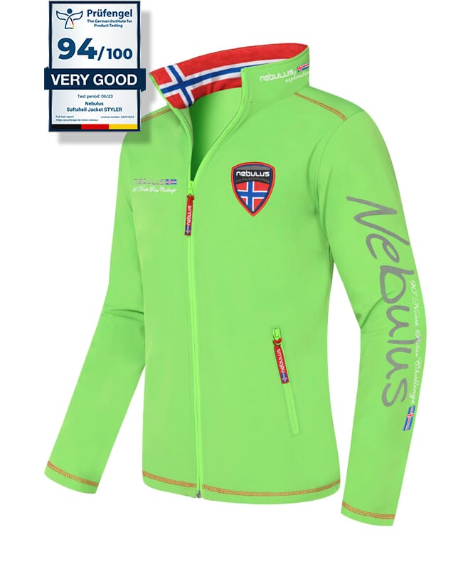 Chaqueta softshell STYLER Hombres lime green