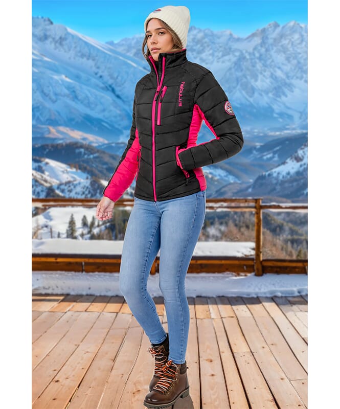 Veste d&#39;hiver GRAFFITY Femme schwarz-pink