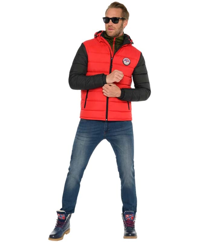 Winter Jacket UNIMAK Men rot - schwarz