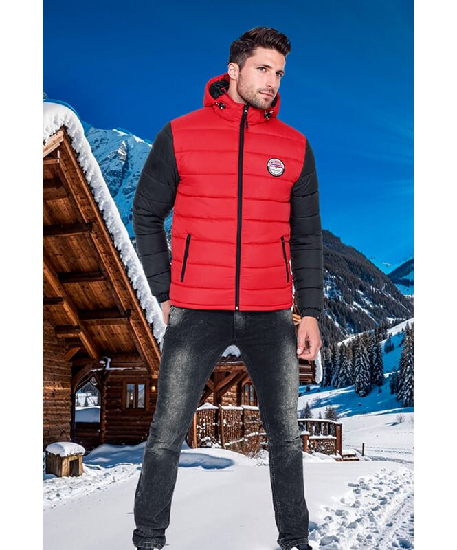 Veste d&#39;hiver UNIMAK Homme rot - schwarz