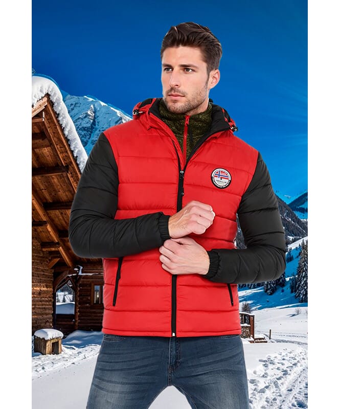 Winterjas UNIMAK Heren rot - schwarz