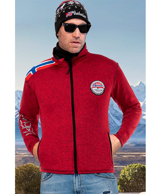 Fleece jacket NORKY Men rot meliert