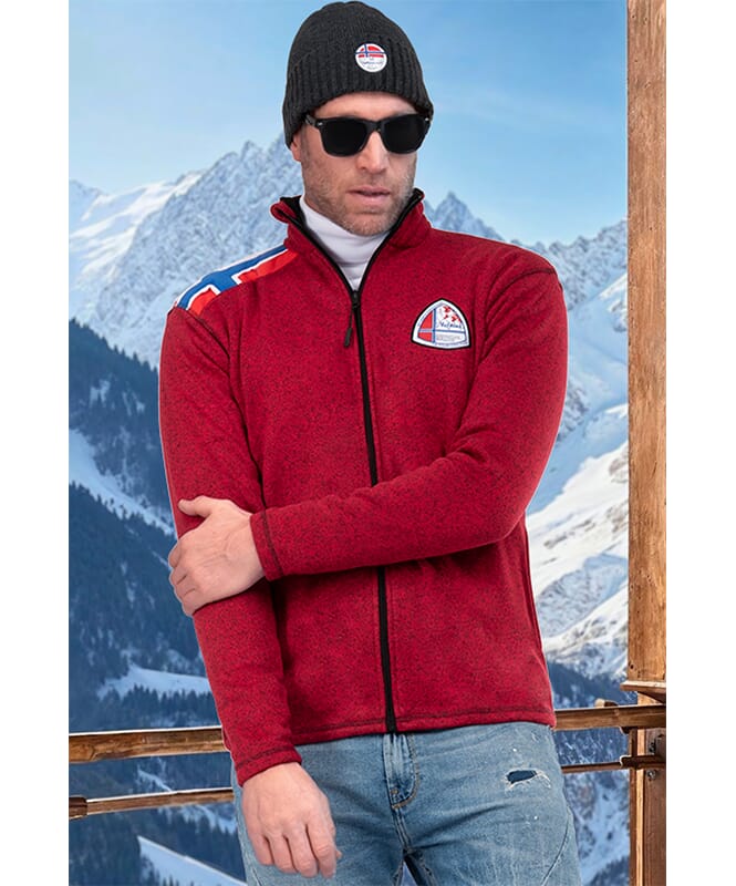 Fleece jacket NORSKY Men rot meliert