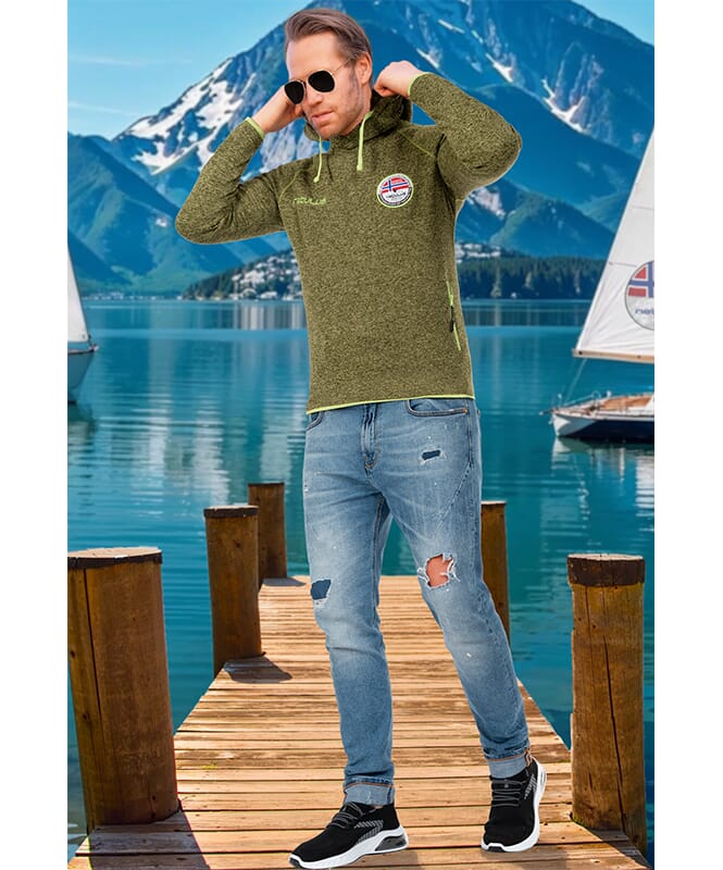 Pull à capuche polaire MILL Homme gap green