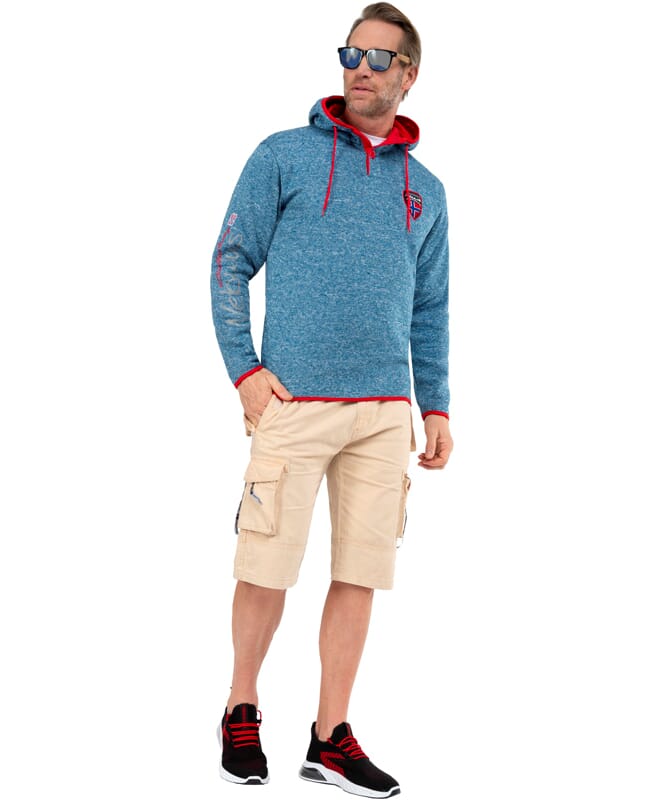 Fleecehoodie STITCH Heren blue net