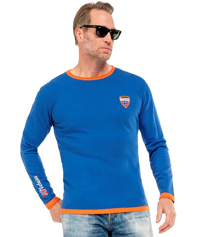 Pull-over CEM Homme hellblau-orang