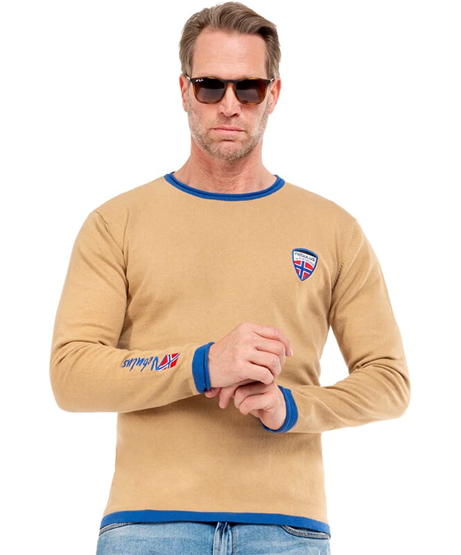 Maglione CEM Uomo beige-blau