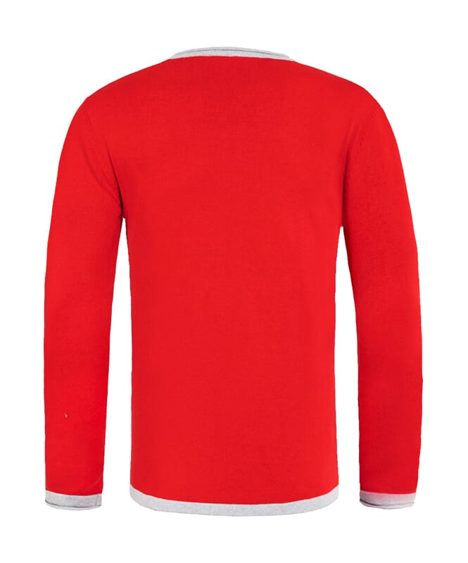 Strickpullover CEM Herren rot-grau