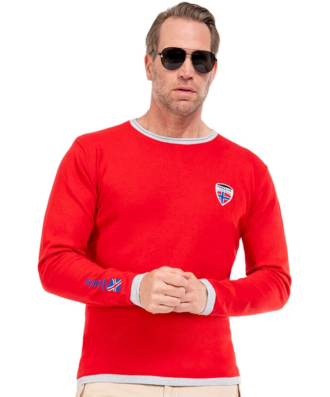 Pullover CEM Men rot-grau