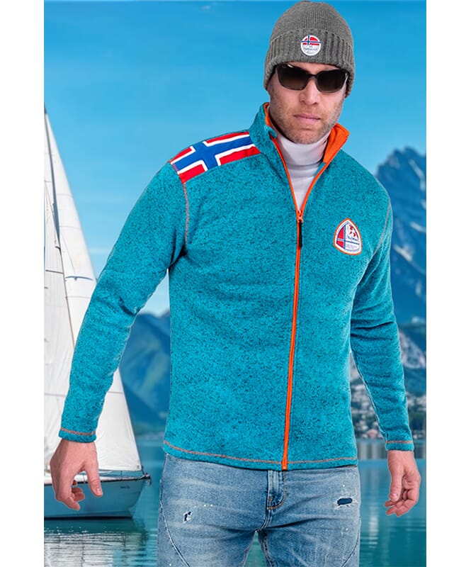 Fleece jacket NORSKY Men türkis meliert