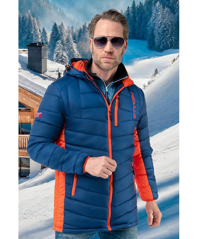 Abrigo corto de invierno COATY Hombres navy-orange