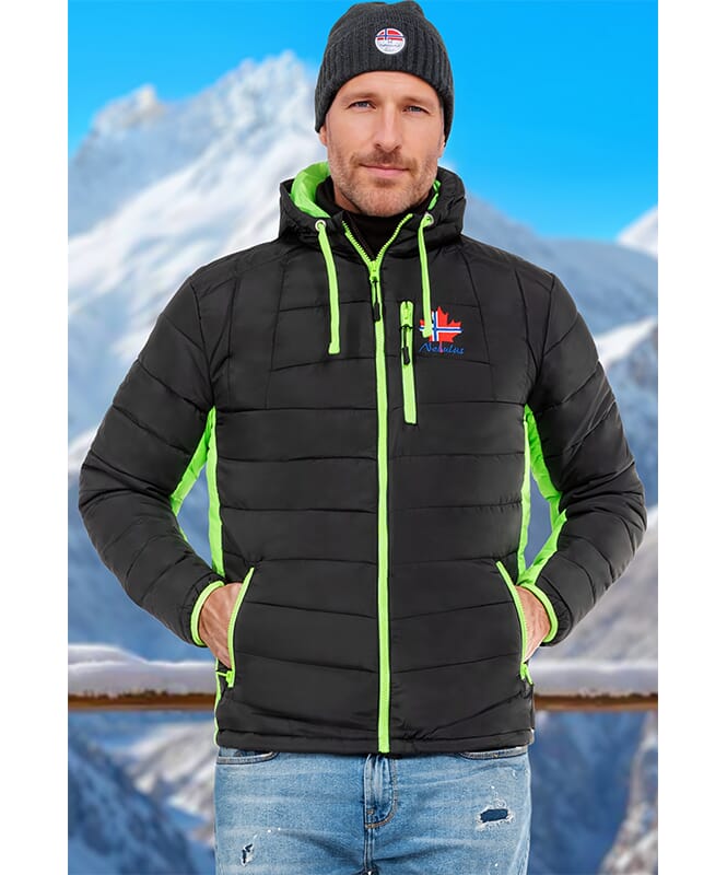 Chaqueta de invierno MERIK Hombres schwarz-lime