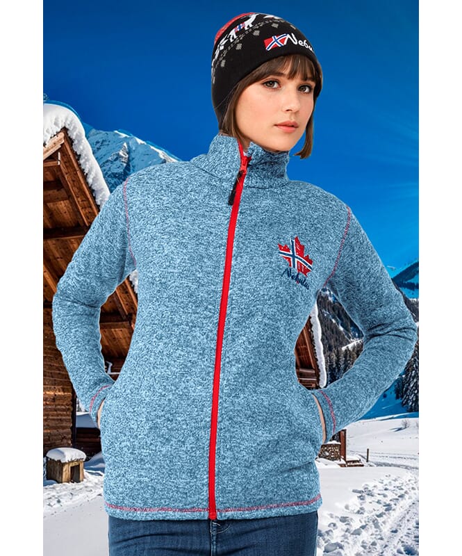 Chaqueta de tejido polar CHIOS Mujeres blue_net-rot