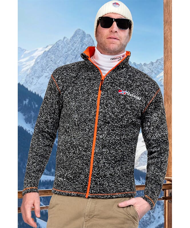 Fleece Jacket TANNA Men schwarz-orange