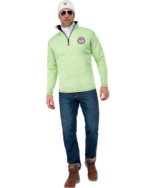 Pull en polaire JIMI Homme lime-schwarz