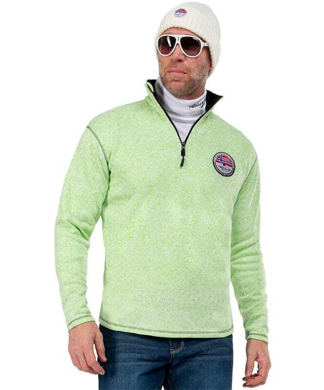 Fleecepullover JIMI Heren lime-schwarz