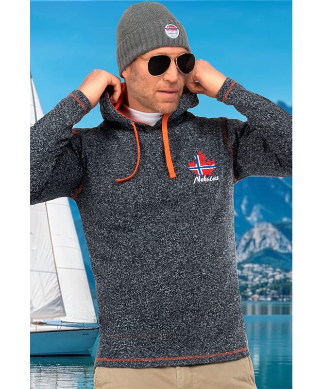 Fleecehoody JAKE Men navy-orange