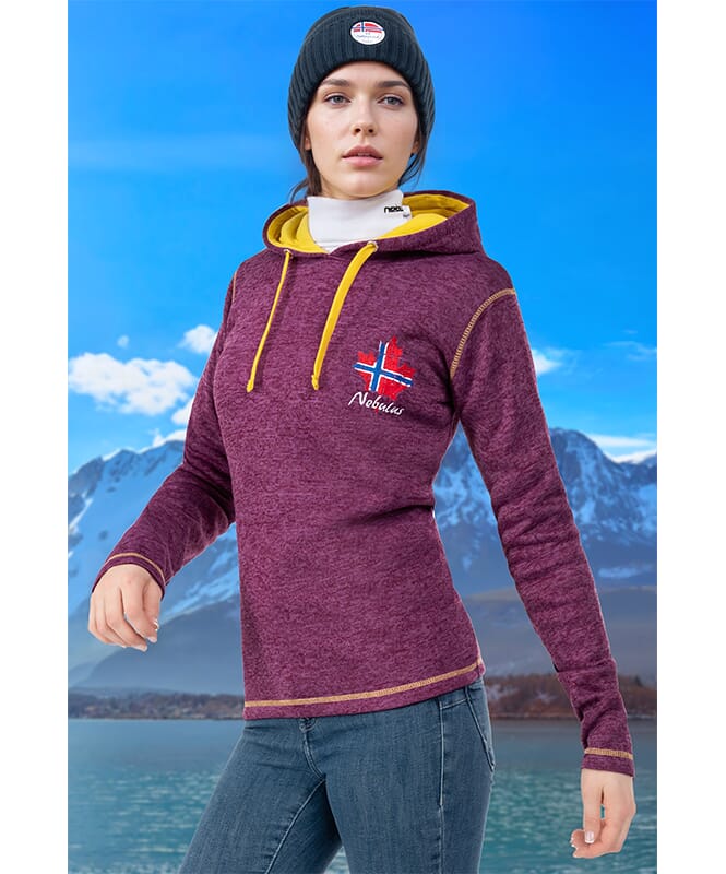 Sudadera con capucha de tejido JAKE Mujeres purple-gelb