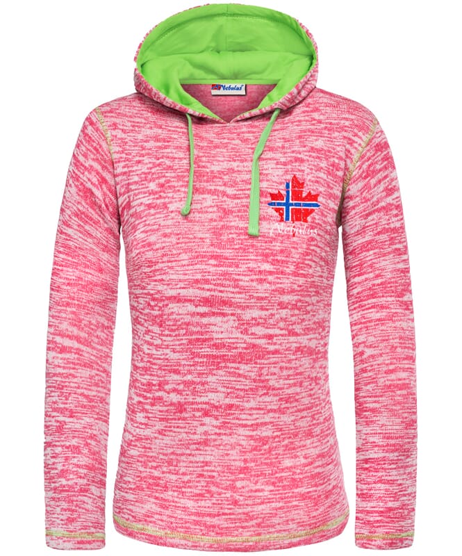 Pull à capuche polaire JAKE Femme pink-lime