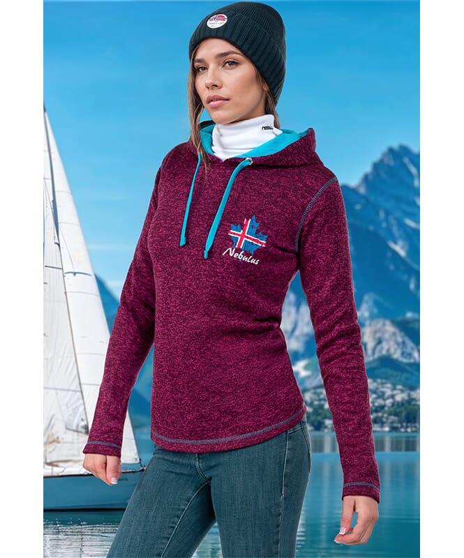 Pull à capuche polaire JAKE Femme fuchsia-malibu