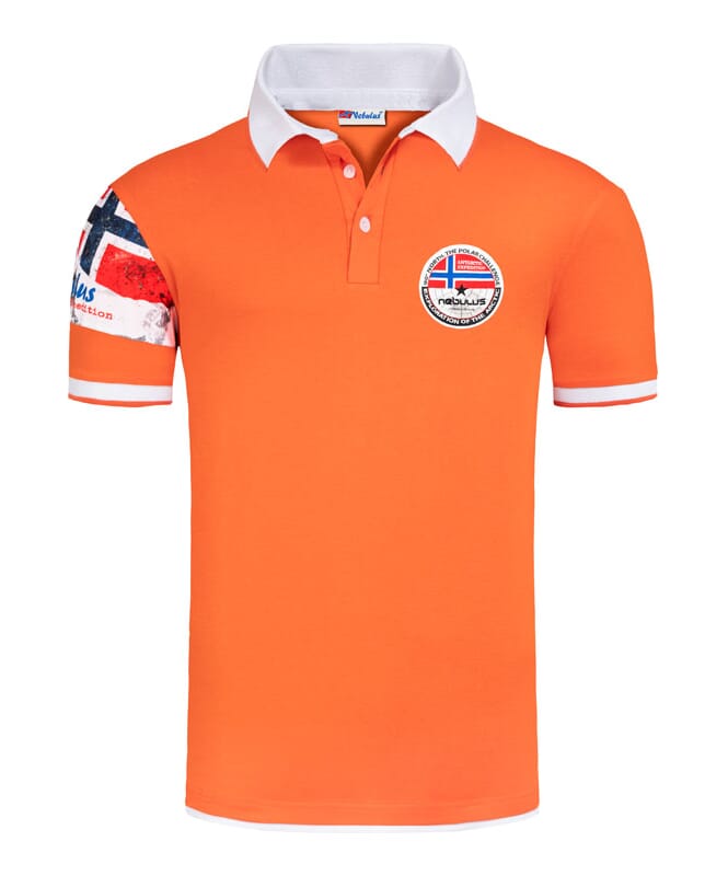 Polo Shirt PARAS Men orange-weiß